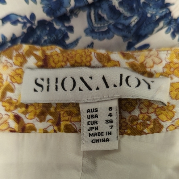 30128 Shona Joy Orion Floral Mini Dress Yellow size 4 bohemian preppy summer - Picture 6 of 8